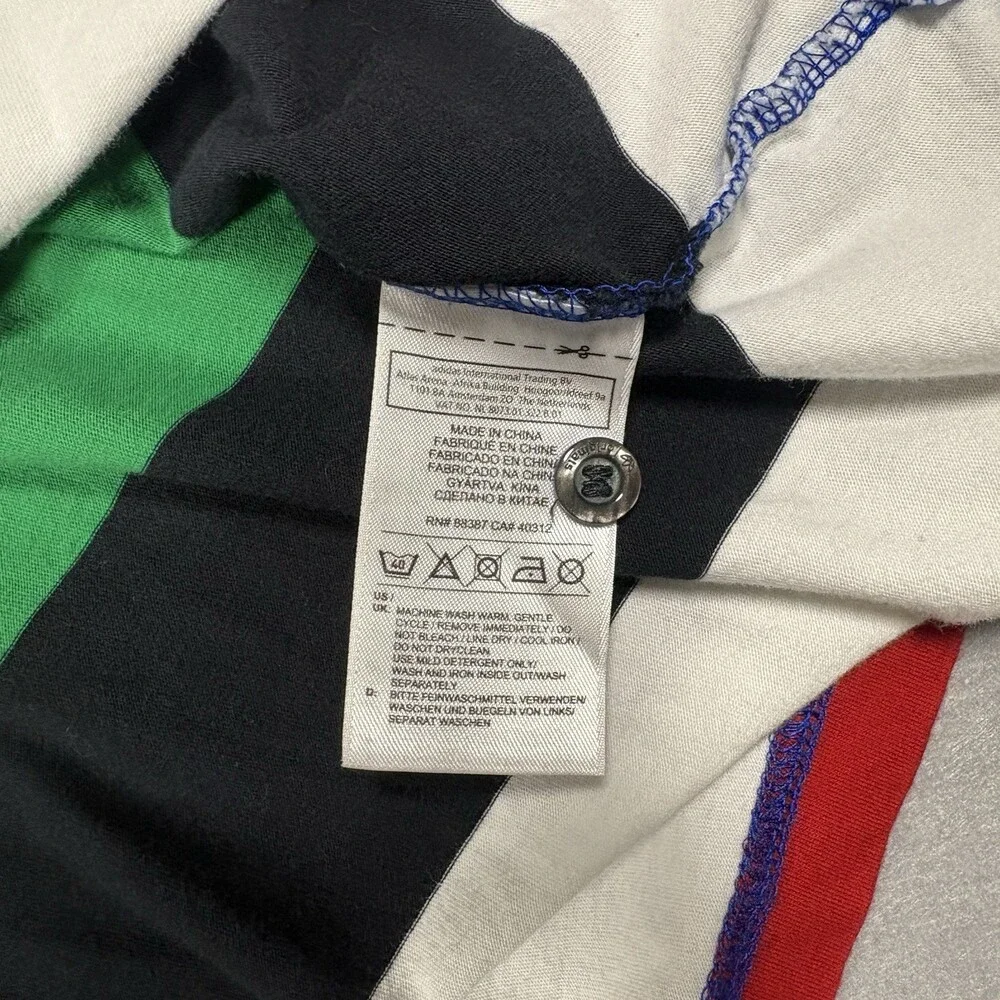 Adidas Originals Polo Multi Stripe Short Sleeve Shirt Size Large